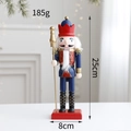 25cm Nutcracker soldier puppet with red crown and golden scepter for Xmas decor - Classic Red, Blue & Gold King Style (Style I)