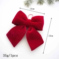 Grande fiocco di velluto rosso per decorazione albero di Natale di 13cm per 15cm - Borgogna Piccolo