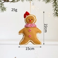 Plüsch Lebkuchenmann Weihnachtsbaumanhänger mit roter Schleife und Schal, Größe 22x15cm - Lebkuchenmann Mädchen Stil