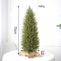 Green 75cm PE flocked tabletop Christmas tree with a rustic burlap wrapped base - Large Green Style (Burlap Wrapped Base)
