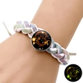 Bracelet tressé lumineux du zodiaque avec motif Lion et cordon pailleté coloré - Lion