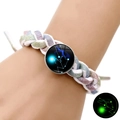 Bracelet tressé lumineux du zodiaque Taureau avec pendentif fluorescent - Taureau