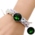 Bracelet tressé Bélier lumineux avec pendentif en verre brillant et cordon à paillettes - Bélier