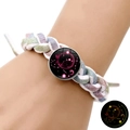 Bracelet tressé constellation du Scorpion avec pendentif en verre lumineux vert - Scorpion