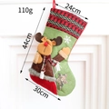 Christmas stocking with 3D reindeer design in red and green for holiday gifts - Elk Style