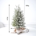 Flocked 45cm mini Christmas tree with snow coating and burlap wrapped base - Small Flocked Snowy Style (Burlap Base)