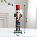 Soldato schiaccianoci da 25 cm con tamburo e tunica verde per decorazioni natalizie - Soldato Tamburino Verde Classico (N款)