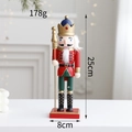 Schiaccianoci soldato in legno da 25cm con corona dorata e lancia decorazione casa - Guardia con Lancia Tradizionale (V款)