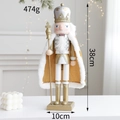 38cm gold and white nutcracker soldier with sequined cape and scepter holiday ornament - Large Platinum King Cloak (Style A)