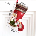 Christmas snowman stocking gift bag with plaid hat and snowflake pattern, red 44cm - Snowman