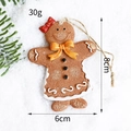 Lebkuchenmann-Anhänger aus Harz mit roter Schleife, Weihnachtsbaumschmuck Deko - Gelbe Schleife-Stil