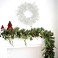 Christmas pine needle garland with natural pine cones and eucalyptus leaves for home decor - American Style Garland Type C (With Eucalyptus)