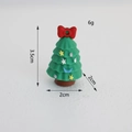 Mini ciondolo albero di Natale in resina verde con fiocco rosso, misura 3,5x2cm decoro - Mini Albero di Natale