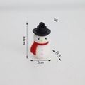 Ciondolo mini pupazzo di neve in silicone con sciarpa rossa e cappello nero, 3,8 cm - Mini Pupazzo di Neve
