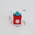 Mini ciondolo a forma di pacco regalo di Natale rosso e blu con fiocco di neve, 2,2 cm - Mini Scatola Regalo