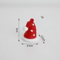 Mini ciondolo a forma di cappello di Natale rosso con pois bianchi e gancio - Mini Cappello di Natale