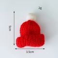 Mini rot-weiße gestrickte Weihnachtsmütze als Flaschenaufsatz, Maße 5 cm x 3,5 cm - Rot