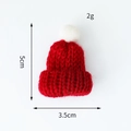 Mini rot-weiße gestrickte Weihnachtsmütze 5cm x 3.5cm Flaschenaufsatz Deko - Burgunderrot