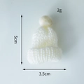 Mini weiße Strickmütze 5x3,5cm Weihnachtsdeko für Flaschen und Bastelarbeiten - Weiß