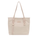 Bolso tote minimalista blanco crema de cuero sintético con correas delgadas - Blanco