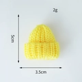 Gelbe Strickmütze Weihnachtsdeko 5cm klein für Puppen und Weinflaschendeckel - Gelb (Ohne Pompon)