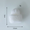 Weiße Mini-Strickmütze 5cm x 3,5cm Weihnachtsdeko für Flaschen und Basteln - Weiß (Ohne Pompon)