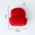 Rote Mini Strickmütze für Weinflaschen 5cm Höhe 3.5cm Breite Weihnachtsdekoration - Rot (Ohne Pompon)