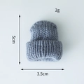 Mini graue Strickmütze für Weinflaschen und DIY-Basteleien, Höhe 5cm für Weihnachten - Grau (Ohne Pompon)