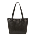 Bolso tote negro clásico con textura retro mate y detalle de relieve moda para mujer - Sin colgante / Negro