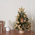 Mini 90cm artificial PE Christmas tree with champagne bows and warm LED cabin decor - Large / Style A / Gold
