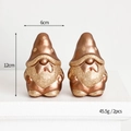 Set di due gnomi natalizi in bronzo con glitter dorati, altezza singola 12 cm - Forma di Gnomo