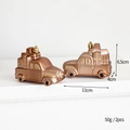 Ornamento natalizio a forma di auto color bronzo vintage con dettagli glitter dorati - Camioncino Vintage