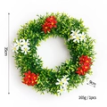 35cm Eucalyptus spring wreath with red and white flowers for front door decoration - 35cm