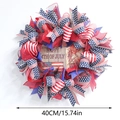 Detailansicht vom 40cm Patriotischer Kranz mit Happy 4th of July Holzschild - Rot Blau Briefschild Unabhängigkeitstag Kranz
