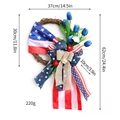 Detailed dimensions of the 4th of July Independence Day wreath with red and blue flowers - Flag Independence Day Wreath B
