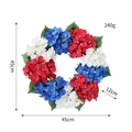 Detail of 45cm patriotic hydrangea wreath with dimensions and weight specifications - Hydrangea Independence Day Wreath
