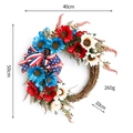 Patriotischer USA-Kranz mit rot-weiß-blauen Blumen und Schleife, Größe 40x50cm - Sonnenblume Stil