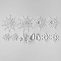 Pack de 12 adornos navideños de acrílico transparente, copos de nieve y colgantes - Combinación Copo Carámbano Gota