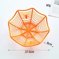 Panier à fruits orange en forme de toile d'araignée pour décoration d'Halloween - Orange