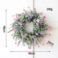 Spring purple wildflower artificial wreath decoration with 40cm diameter and 200g weight - Purple Floral Hoop Style