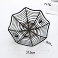 Panier à fruits noir en toile d'araignée pour Halloween avec petites araignées, 27,5cm - Noir