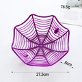 Panier d'Halloween toile d'araignée violette, plateau de bonbons en plastique de 27,5cm - Violet