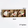 9-delige houten kersthanger set met kerstman en rendier in een houten opbergdoos - Houten Hangers Set (Verpakt)