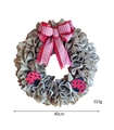 Guirnalda de yute artesanal con lazo de cuadros rojos y blancos y mariquitas 40cm - Estilo Mariquita a Cuadros Rojos