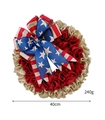 Corona patriótica 40cm de arpillera con lazo de bandera americana y volantes rojos - Estilo Volantes de Barras y Estrellas