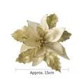 Glinsterende 15cm champagne goud kunstmatige kerstbloem met pailletten decoratie - Goud-Goud Stijl - Medium
