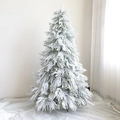 Realistic flocked PE Christmas tree with white snow effect for home winter decor - Full Snow Floor Tree - Without Decoration / 2.4m (Bare Tree)