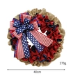 Corona de arpillera de 40cm para el Día de la Independencia con lazo de bandera de EE. UU. - Estilo Lazo de Barras y Estrellas