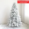 2.1m flocked PE Christmas tree with realistic snow-covered branches for indoor decor - Full Snow Floor Tree - Without Decoration / 2.1m (Bare Tree)