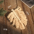 Bohemian handmade macrame wall hanging in beige cotton with dimensions of 17x13cm - Handmade Leaf Style (Style 2)